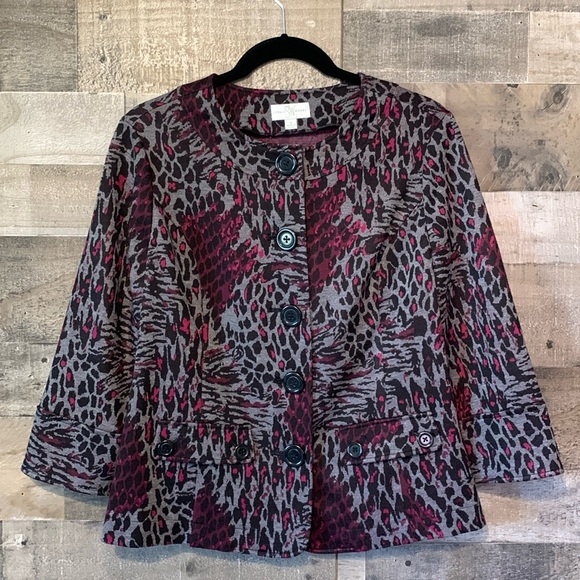 Studio Works Button Front Leopard Print Jacket - Picture 14 of 16